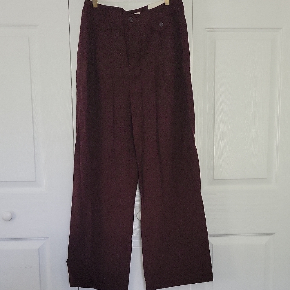 a new day Brown Dress Pants Wide-Leg